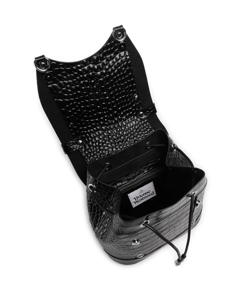 Vivienne Westwood Max Embossed Croc Small Sac à dos black