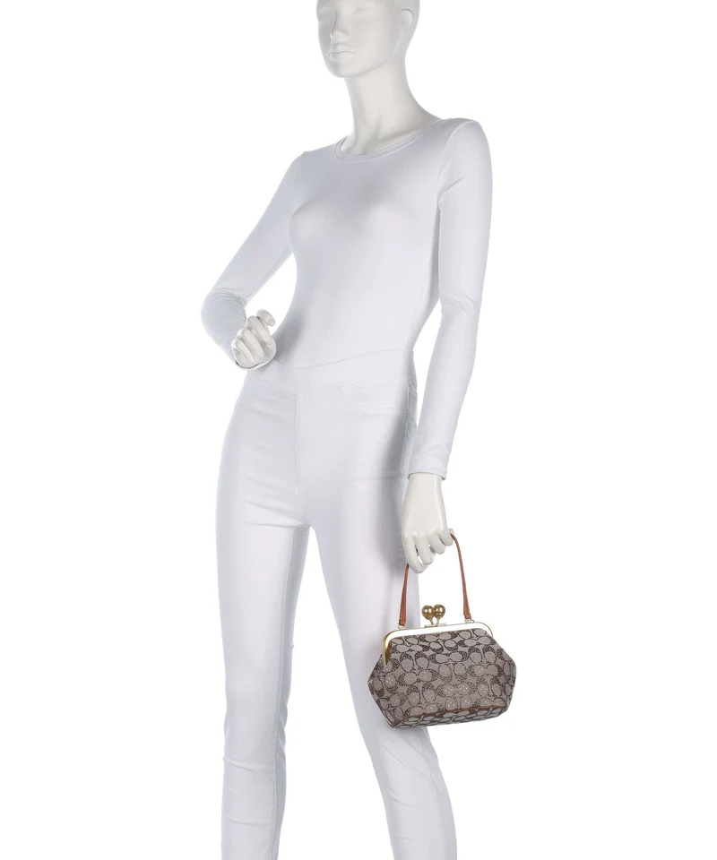 Coach Kisslock Frame Crystal Signature Jacquard Sac à main burnished amber