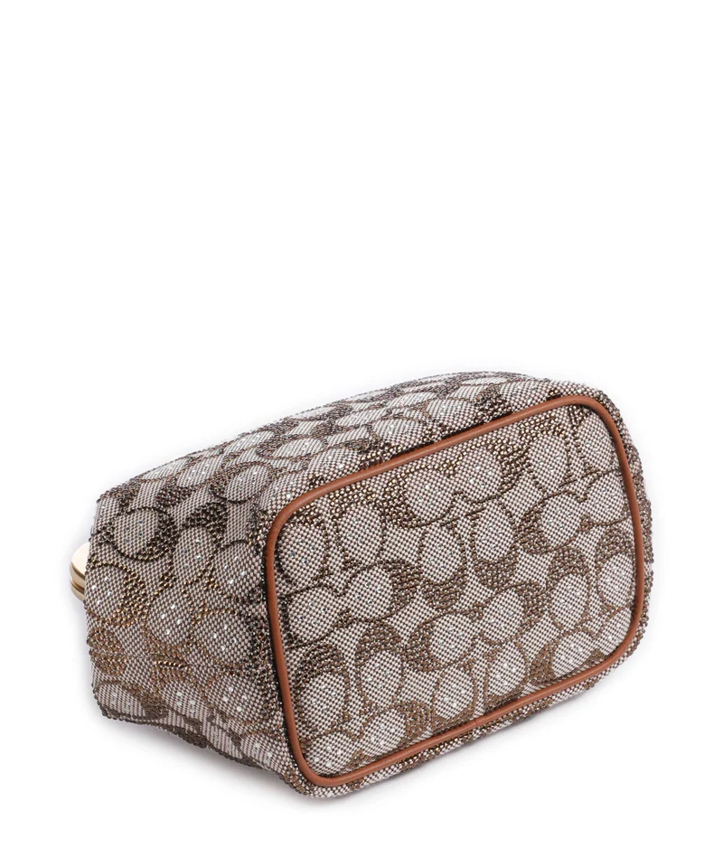 Coach Kisslock Frame Crystal Signature Jacquard Sac à main burnished amber