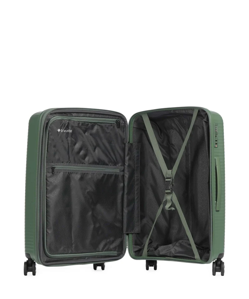 Travelite Air Stripe Slim Set de valise (4 roues) green