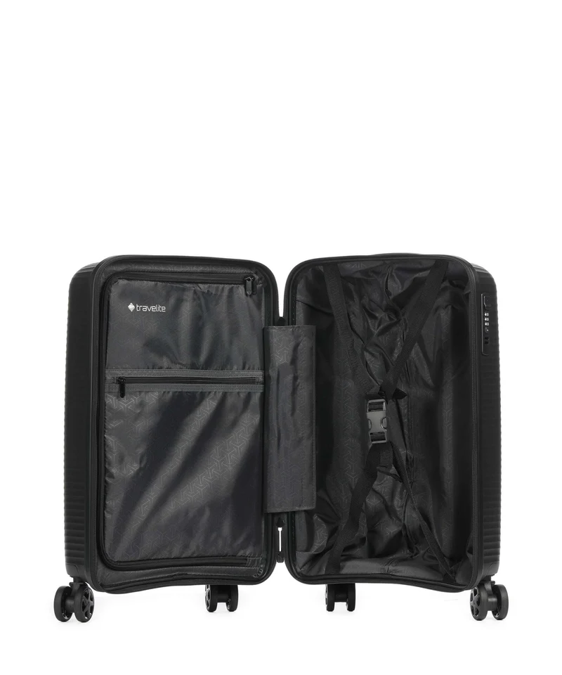 Travelite Air Stripe Slim Valise 4 roues black