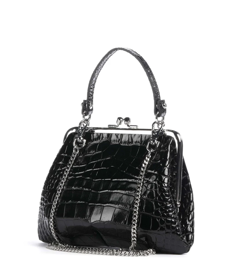 Vivienne Westwood Granny Frame Embossed Croc Sac à main black