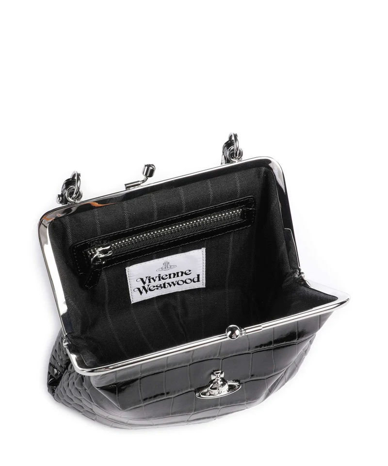 Vivienne Westwood Granny Frame Embossed Croc Sac à main black