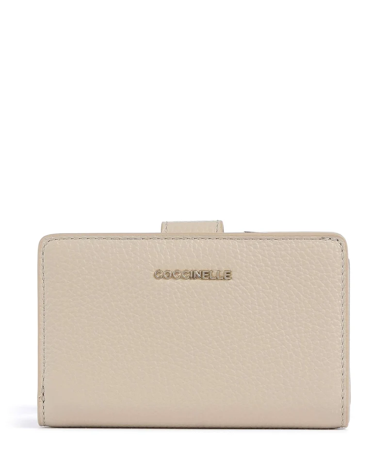 Coccinelle Metallic Soft Portefeuille sandshell