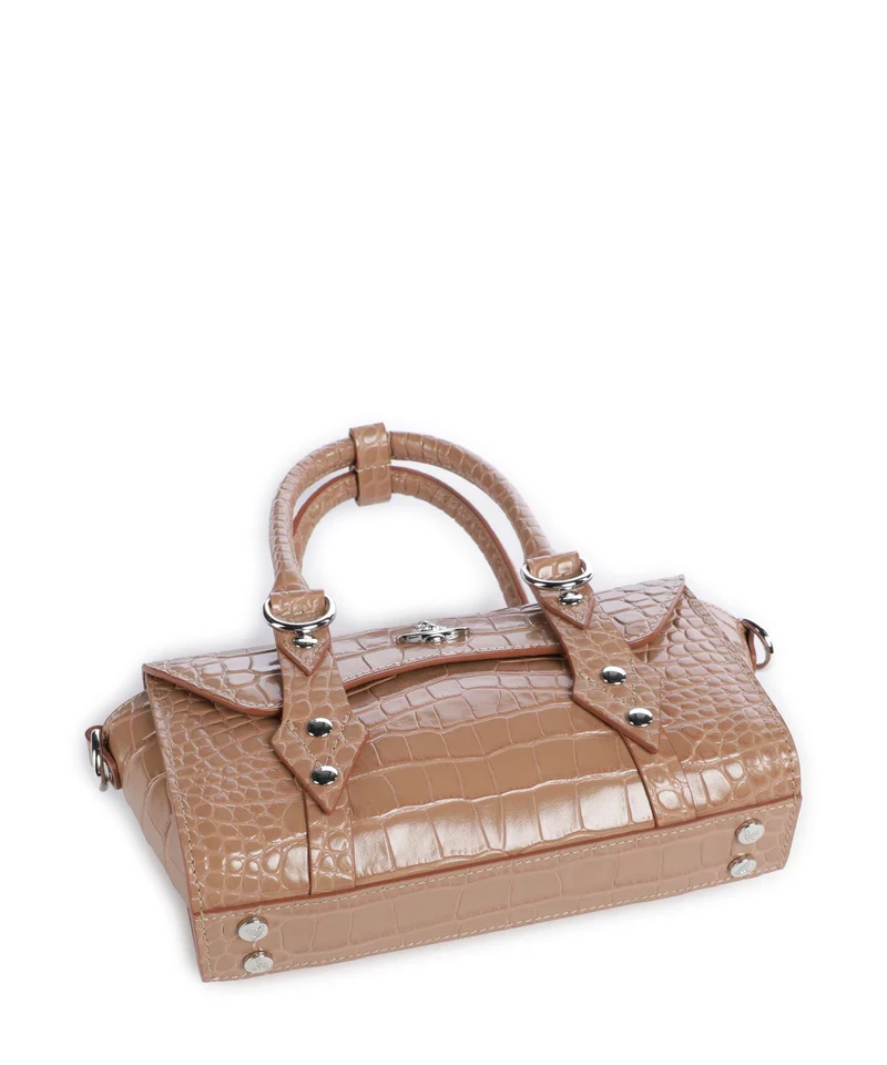 Vivienne Westwood Bettina Embossed Croc Mini Sac à main dusty pink