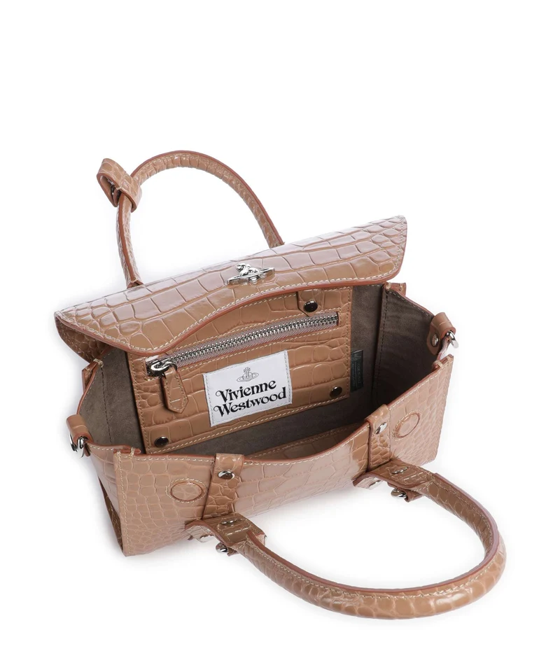 Vivienne Westwood Bettina Embossed Croc Mini Sac à main dusty pink