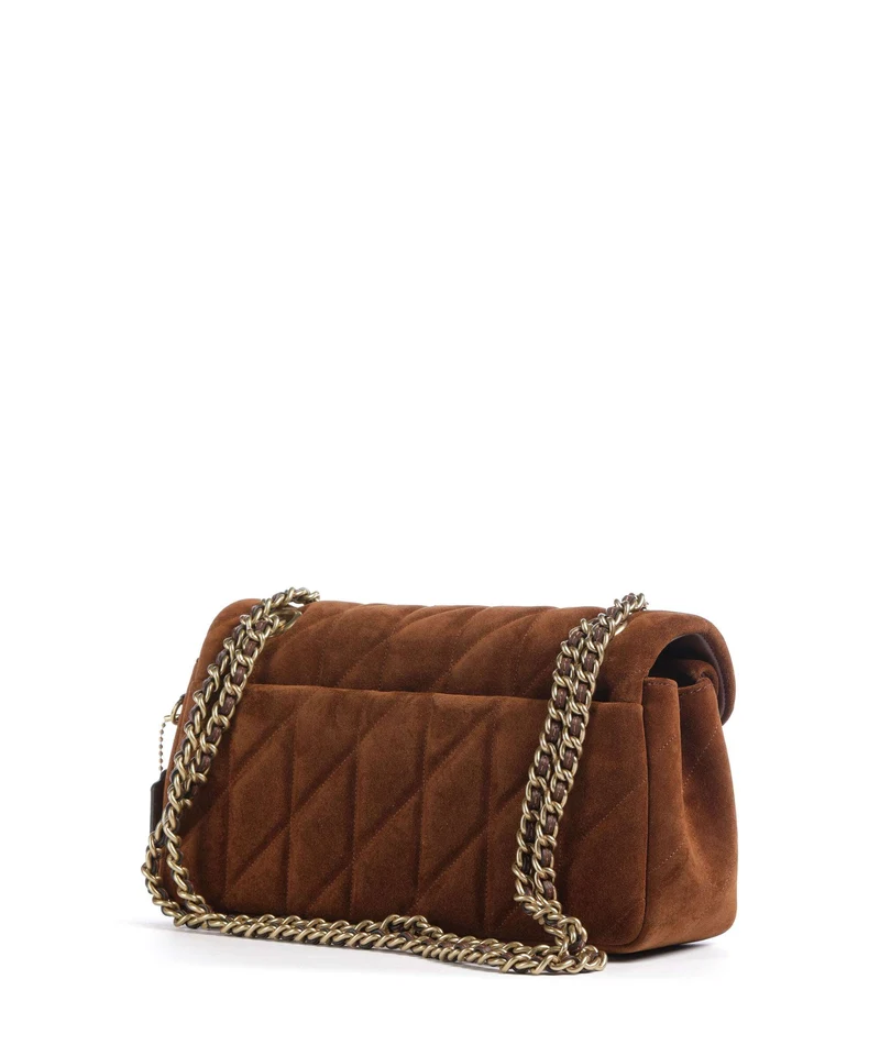 Coach Tabby Quilted Suede 26 Sac porté épaule warm brown