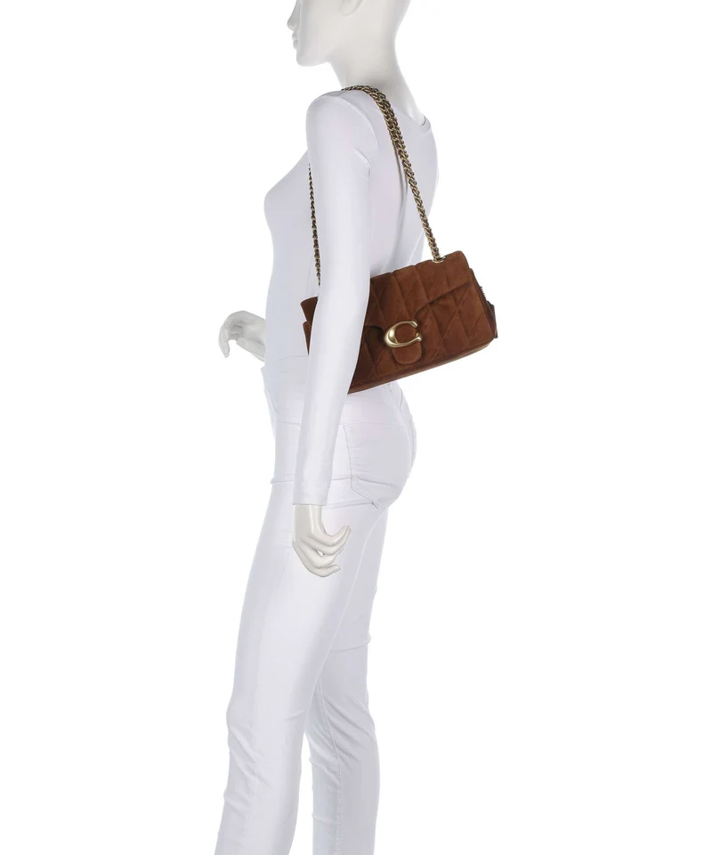 Coach Tabby Quilted Suede 26 Sac porté épaule warm brown