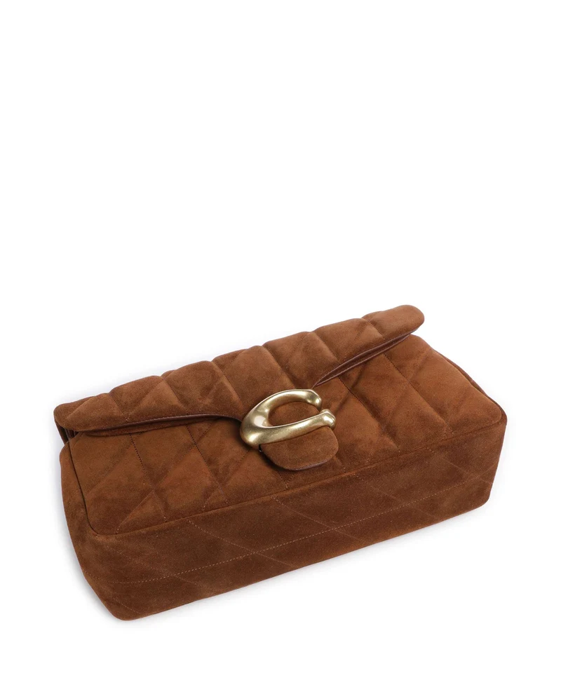 Coach Tabby Quilted Suede 26 Sac porté épaule warm brown