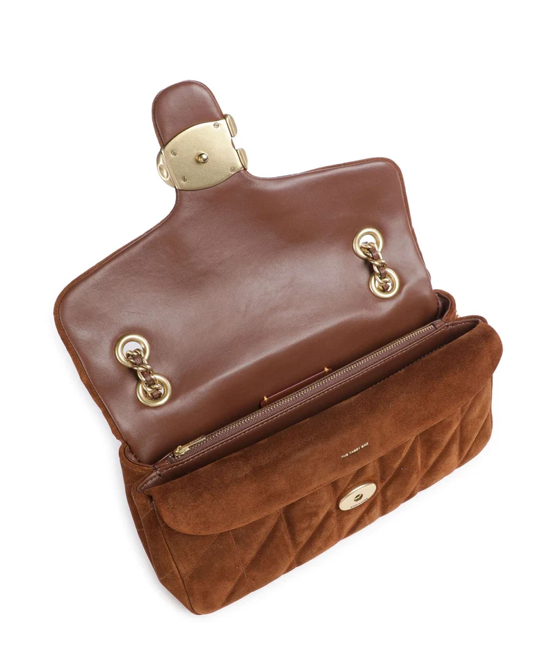 Coach Tabby Quilted Suede 26 Sac porté épaule warm brown