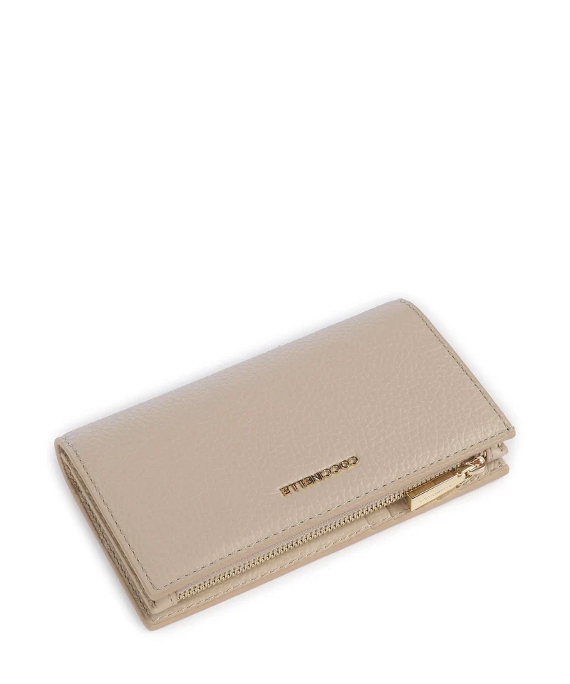Coccinelle Metallic Soft Portefeuille sandshell