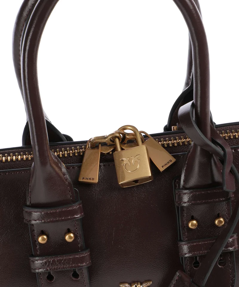 Pinko Bowling Horizontal Sac à main rosso mogano/antique gold
