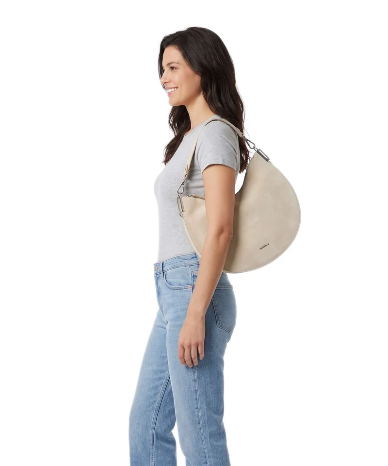 Coccinelle Sunup Suede Sac porté épaule sandshell