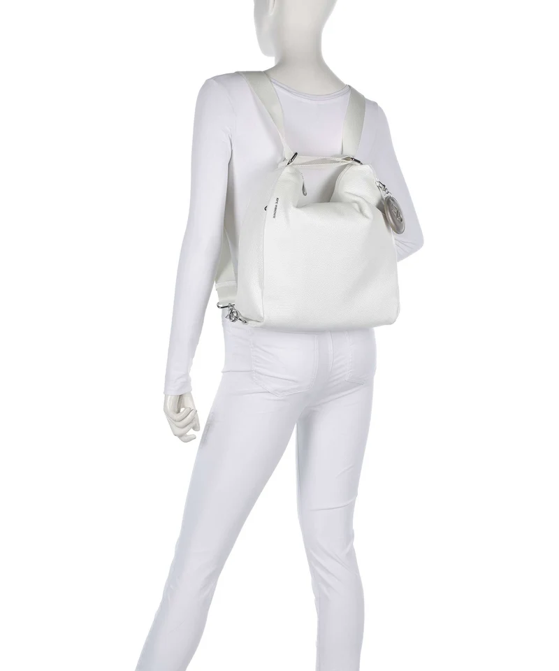 Mandarina Duck Mellow Leather Sac à main porté dos blanc
