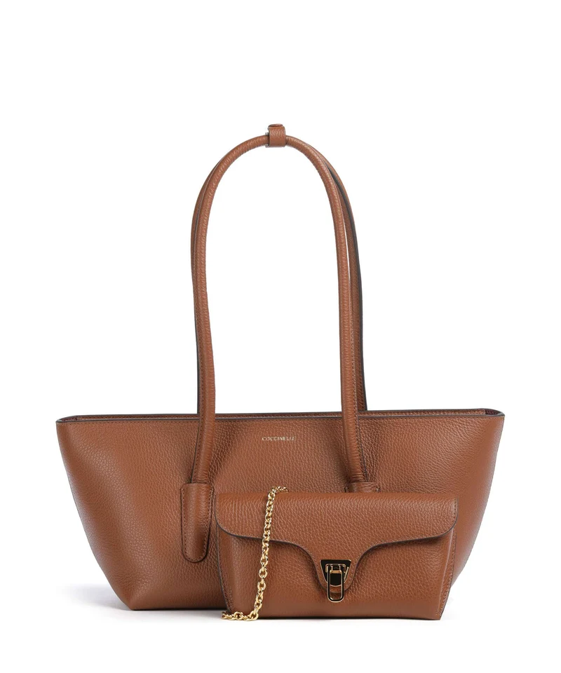 Coccinelle Beat Double Sac porté épaule cognac
