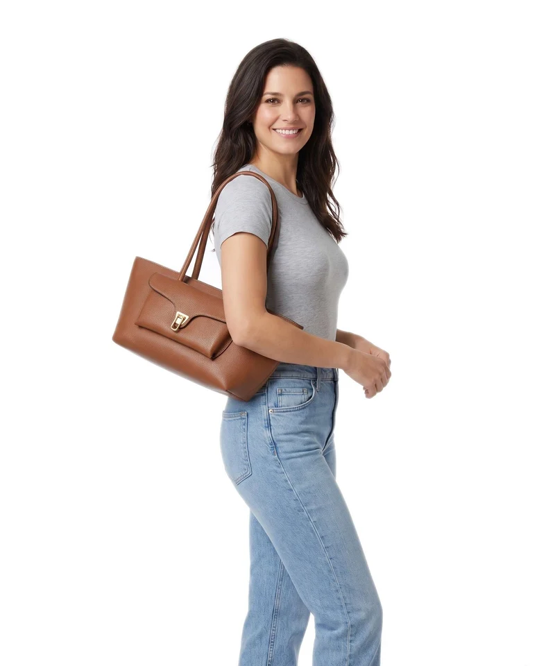 Coccinelle Beat Double Sac porté épaule cognac