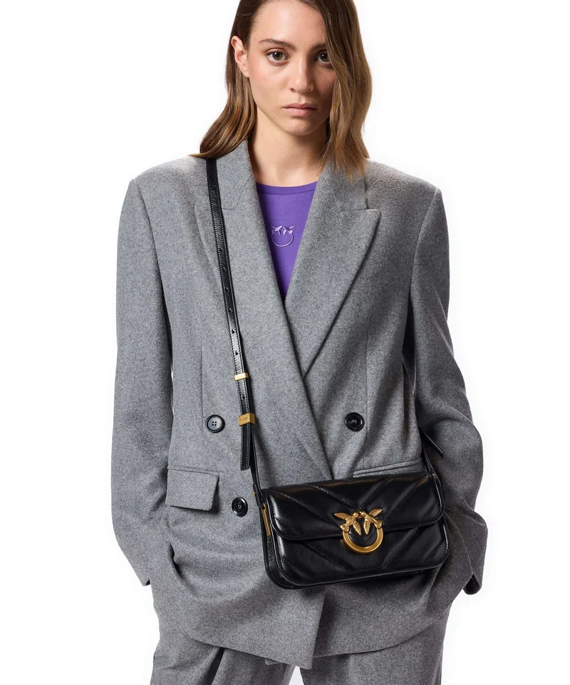 Pinko Love Box Horizontal Sac porté épaule nero/antique gold
