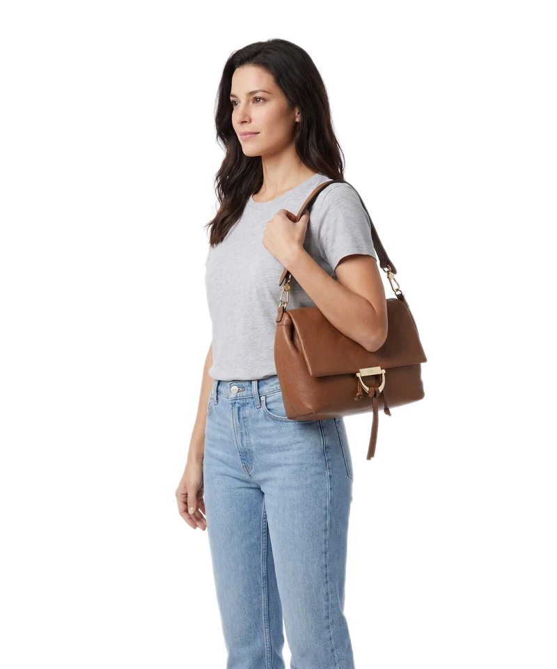 Abro Dalia Temi Medium Sac porté épaule caramel/cognac