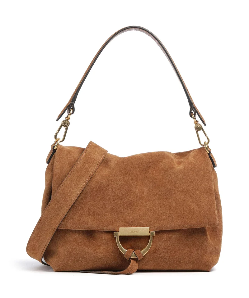 Abro Suede Temi Medium Sac porté épaule cuoio