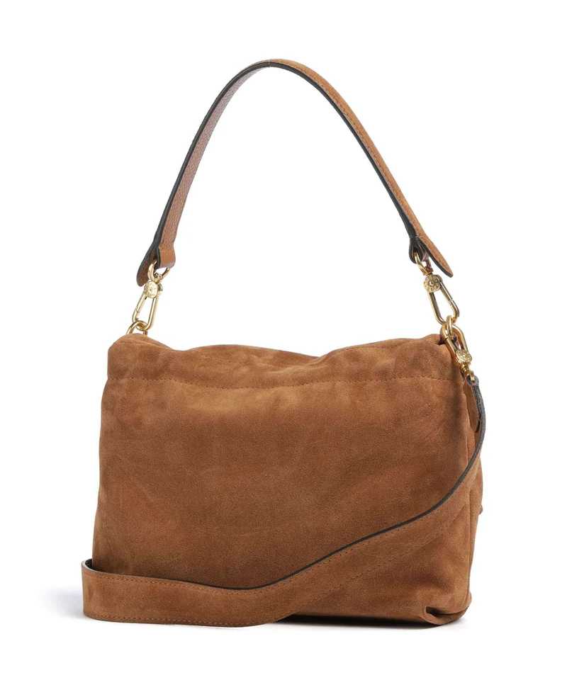 Abro Suede Temi Medium Sac porté épaule cuoio