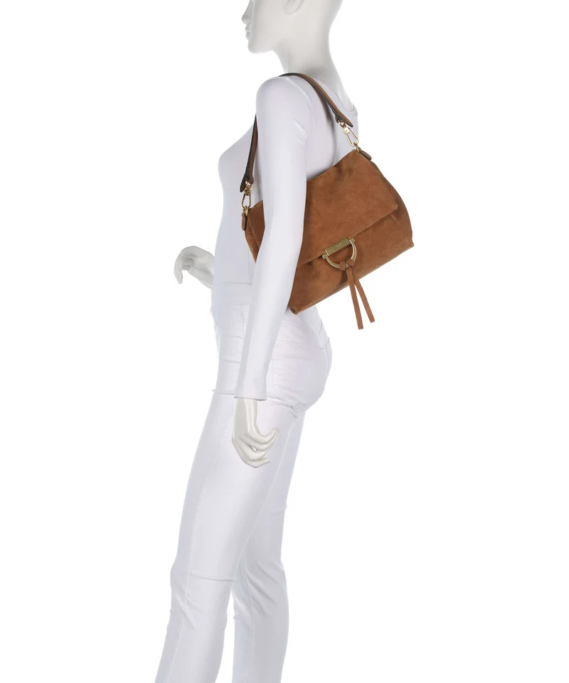 Abro Suede Temi Medium Sac porté épaule cuoio