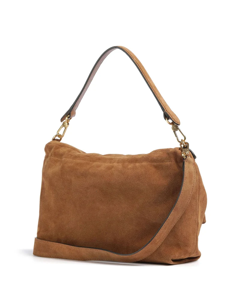 Abro Suede Temi Large Sac porté épaule cuoio
