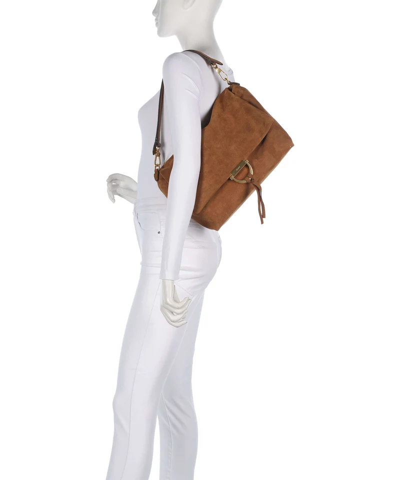 Abro Suede Temi Large Sac porté épaule cuoio