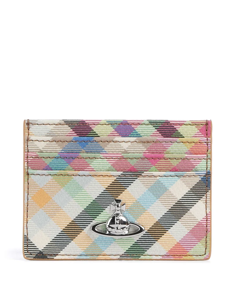 Vivienne Westwood Buccia D'Arancia Étui à cartes crédit heather plaid