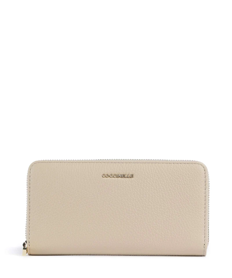Coccinelle Metallic Soft Portefeuille sandshell