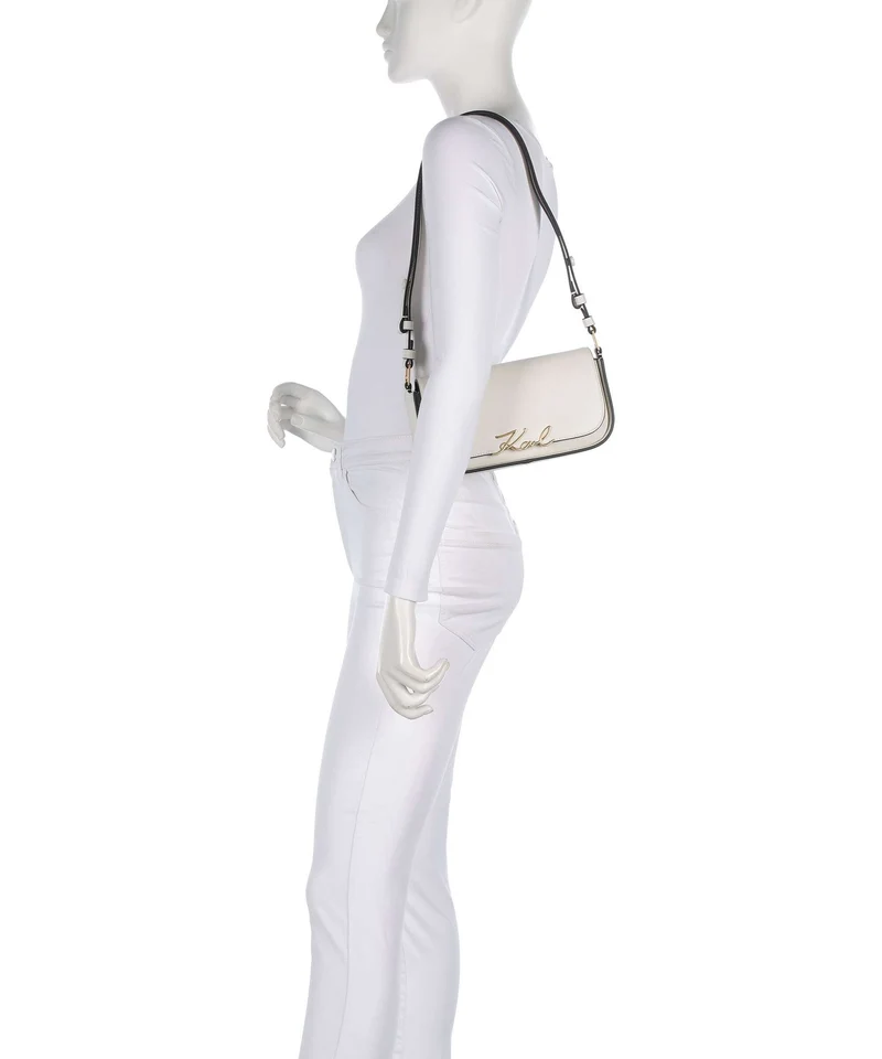 Karl Lagerfeld K/Signature Sac porté épaule off white