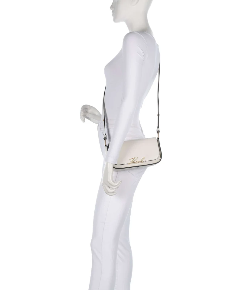 Karl Lagerfeld K/Signature Sac porté épaule off white