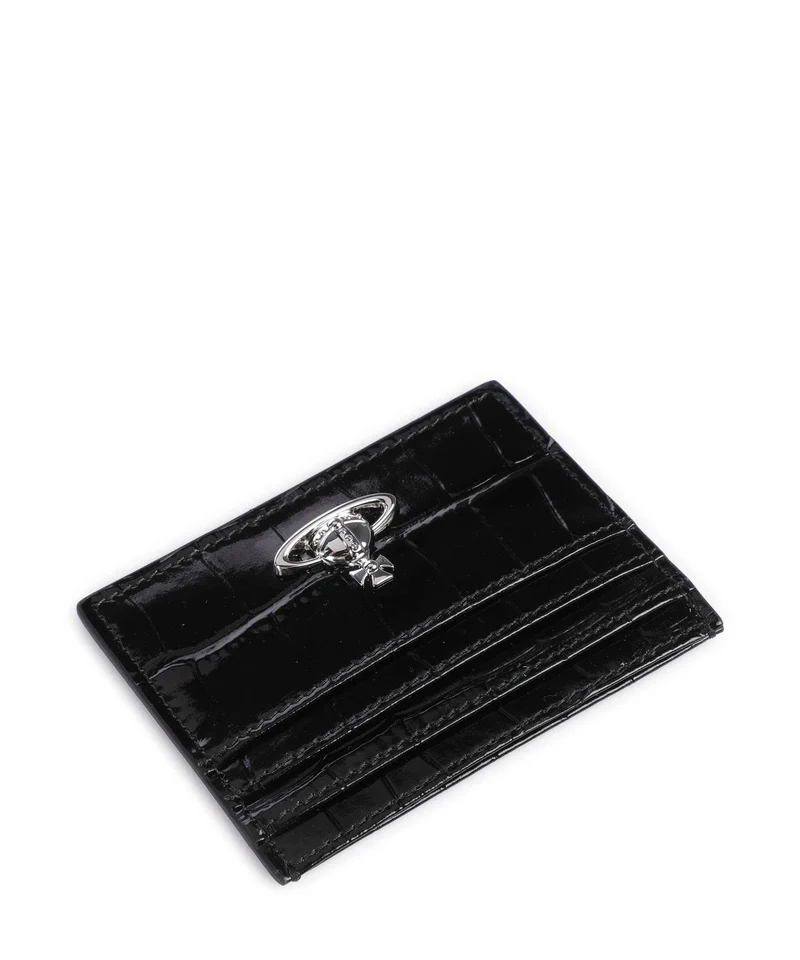 Vivienne Westwood Embossed Croc Étui à cartes crédit black