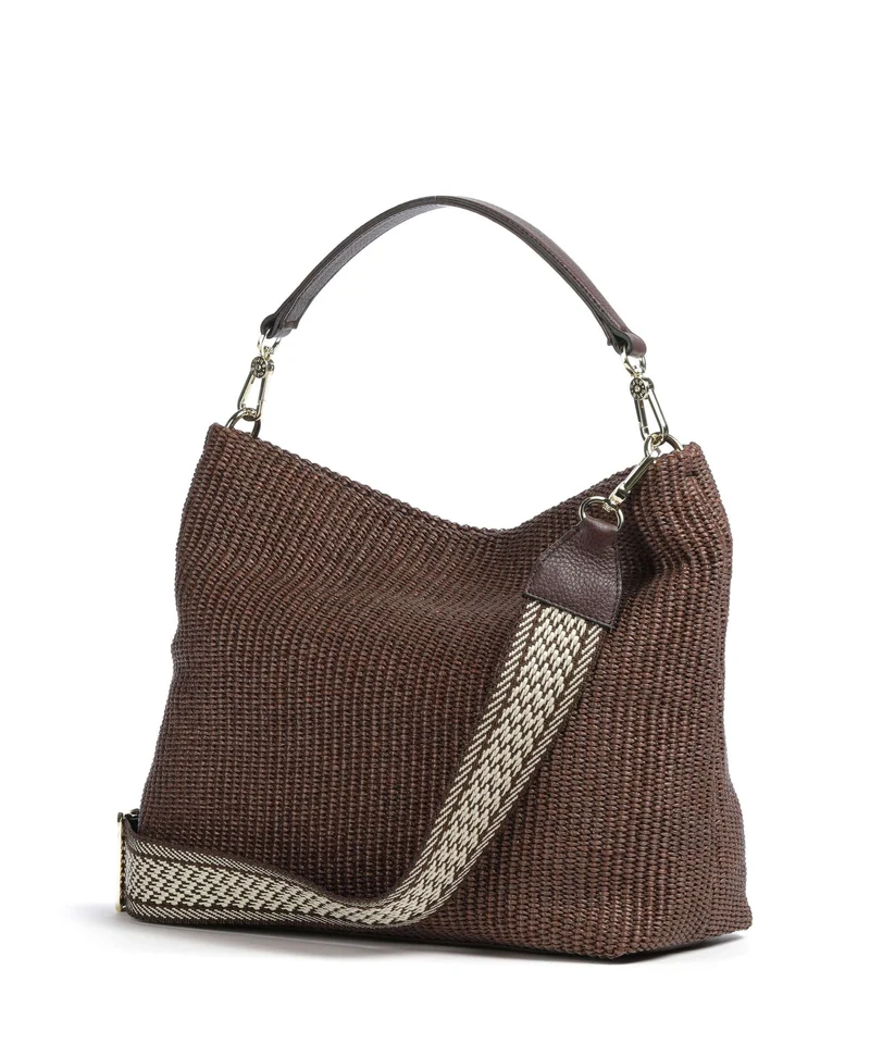 Abro Raffia Kaia Sac fourre-tout wood