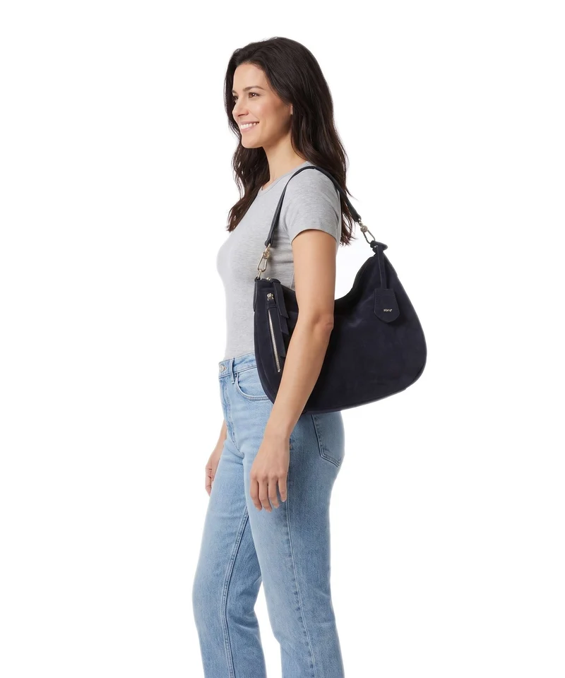 Abro Suede Juna Small Sac fourre-tout navy