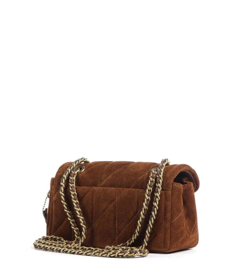 Coach Tabby Quilted Suede 20 Sac porté épaule warm brown