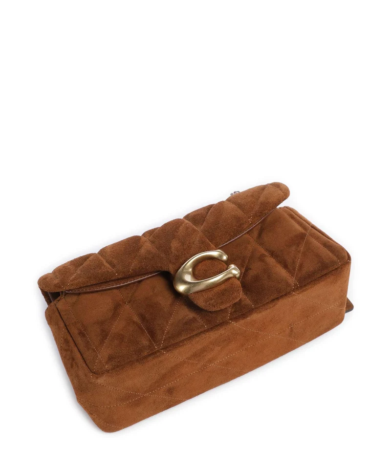 Coach Tabby Quilted Suede 20 Sac porté épaule warm brown