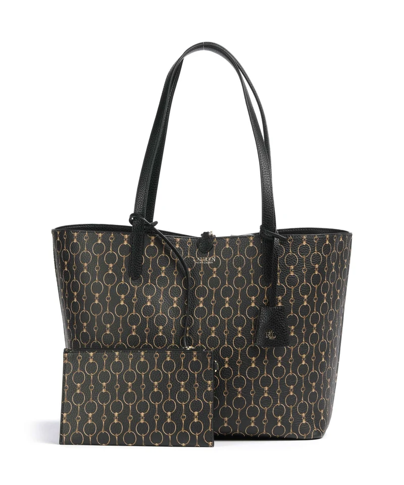 Lauren Ralph Lauren Medium Cabas stratford links print/black