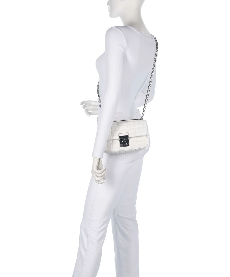Michael Kors Tribeca Small Sac porté épaule optic white