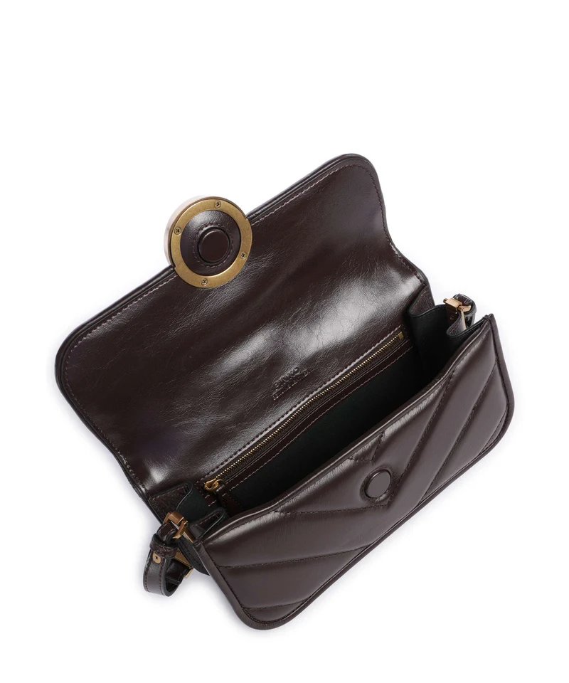 Pinko Love Box Horizontal Sac porté épaule rosso mogano/antique gold