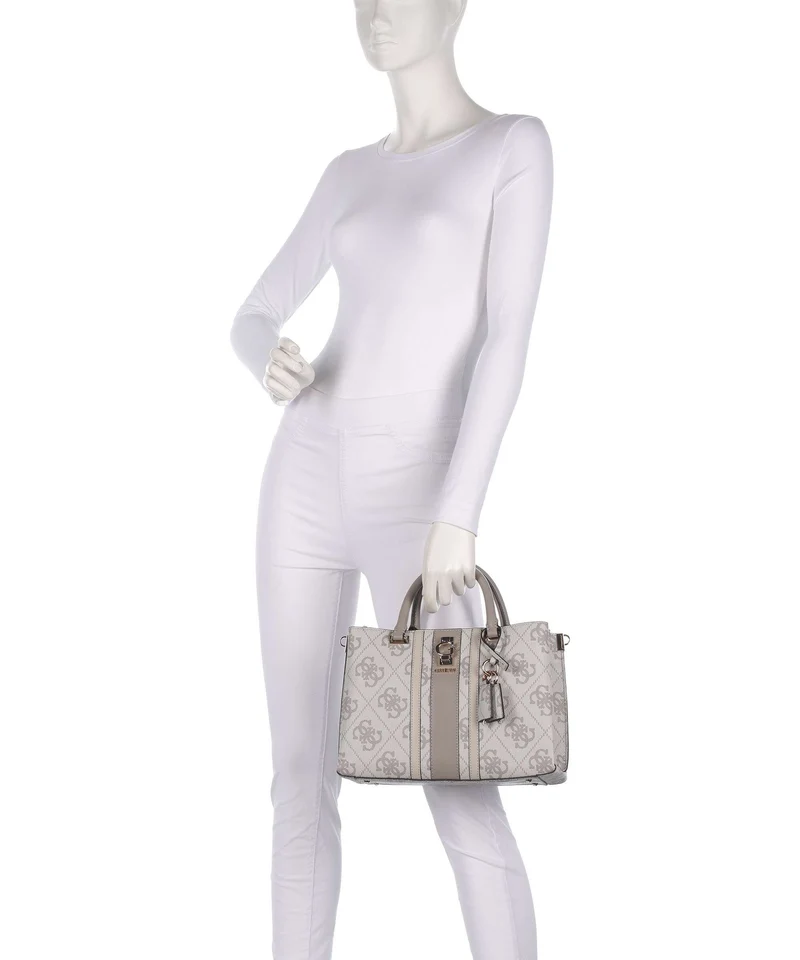 Guess Erenia Sac à main dark taupe logo