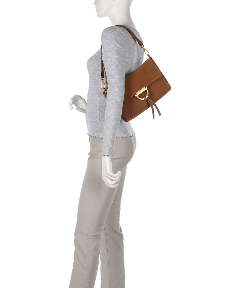 Abro Suede Temi Sac porté épaule cuoio