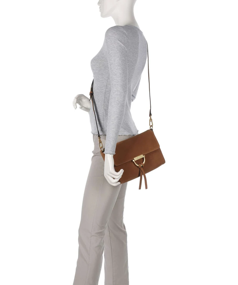 Abro Suede Temi Sac porté épaule cuoio