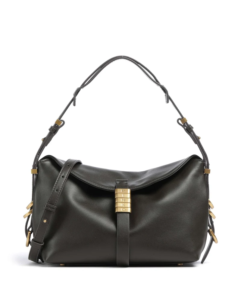 Pinko Saddle Horizontal Mini Sac porté épaule verde fango/antique gold