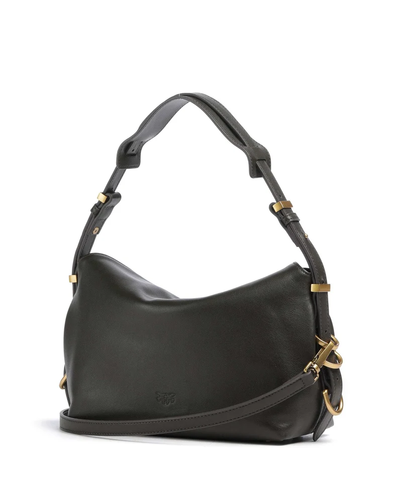 Pinko Saddle Horizontal Mini Sac porté épaule verde fango/antique gold