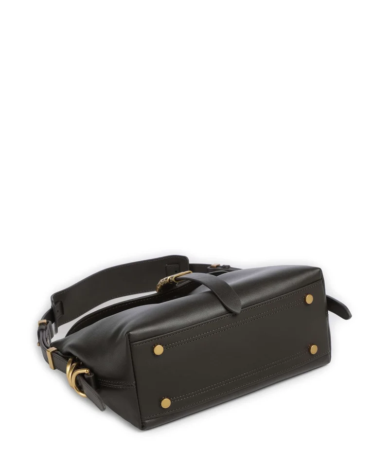 Pinko Saddle Horizontal Mini Sac porté épaule verde fango/antique gold