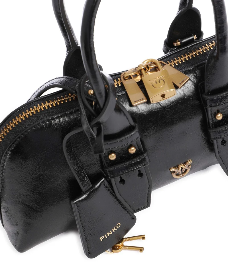 Pinko Bowling Horizontal Sac à main nero/antique gold