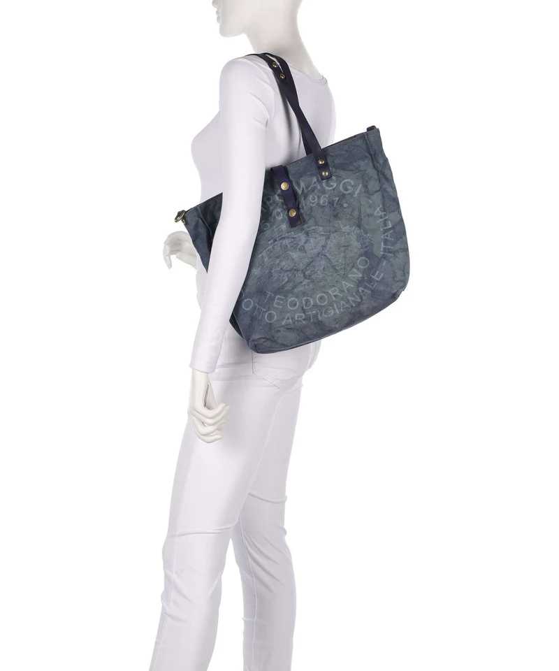 Campomaggi Cabas beige/iris ghiaccio