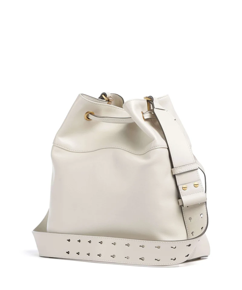 Pinko Secchiello Classic Sac seau bianco seta/antique gold