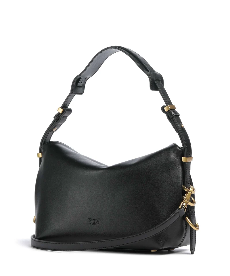 Pinko Saddle Horizontal Mini Sac porté épaule nero/antique gold