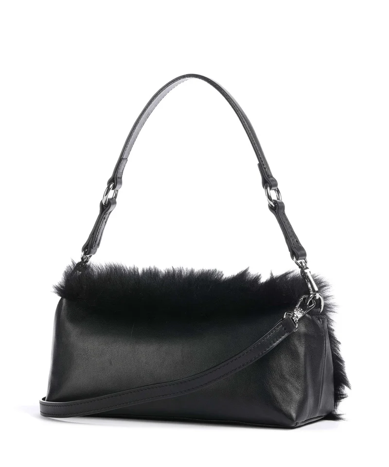 Abro Shearling Mila Sac porté épaule black/nickel
